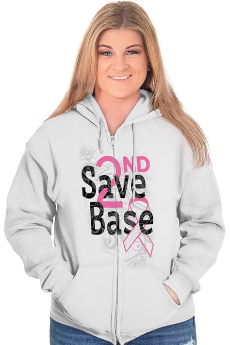 brisco brands breast cancer awareness womens zipper hoodies sweat shirts save based pink