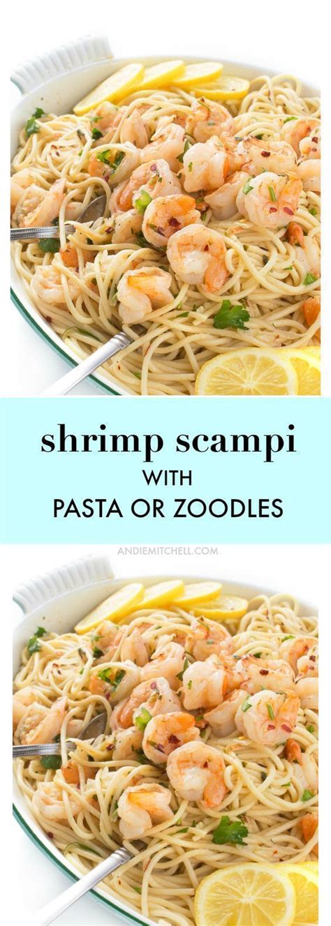 My favorite white wine for seafood is spanish — the varietal is albarino from northern spain. Shrimp Scampi with Pasta or Zoodles | Recipe | Italian recipes authentic, Shrimp scampi pasta ...