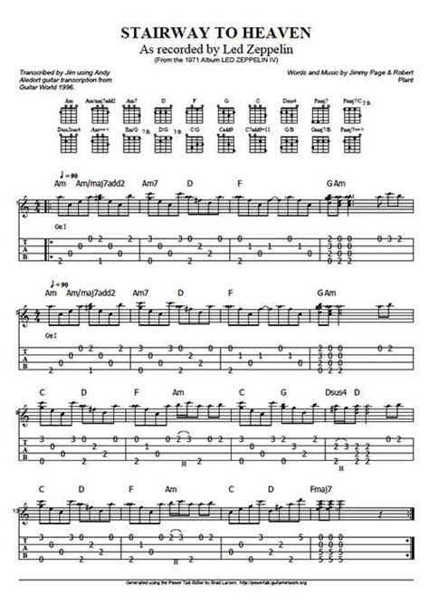 G f to be a rock and not to roll. "Stairway To Heaven" by Led Zeppelin Ukulele Tabs on ...