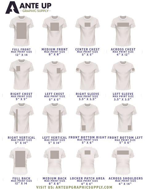 Placement T Shirt Design Size Template