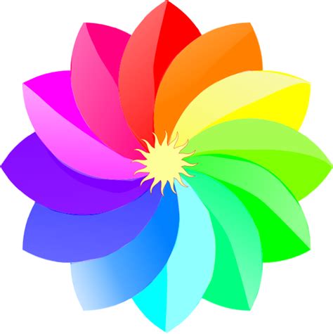 Rainbow Flower Clip Art At Vector Clip Art Online Royalty
