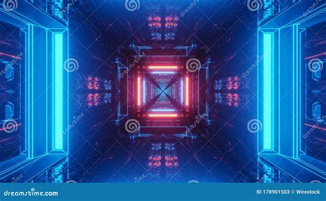 3d Rendering Futuristic Sci Fi Techno Lights Creating Cool Shapes A