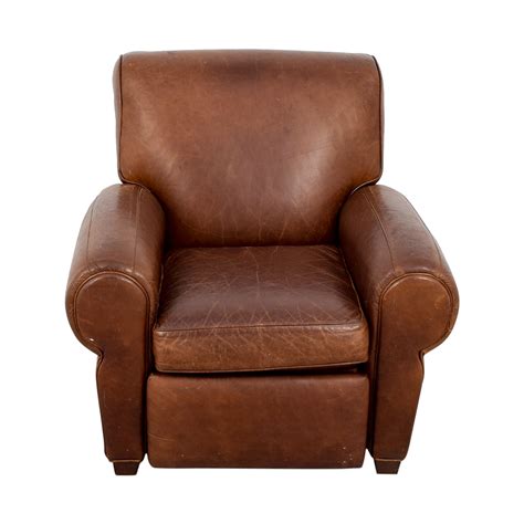 Waldo leather recliner club chair by christopher night home. 54% OFF - Pottery Barn Pottery Barn Manhattan Brown ...