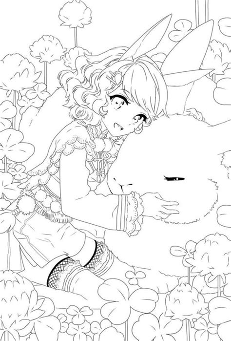 Anime Coloring Pages Bunny Coloring And Drawing