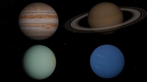 The 4 Gas Giants Planets In The Solar System Collection Stock Footage