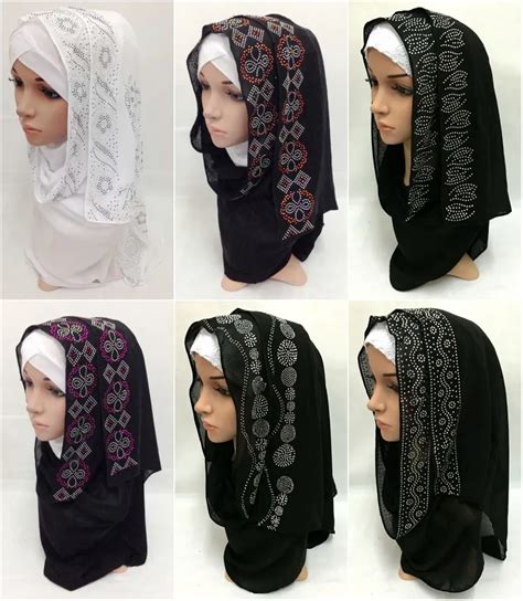 New Women Hot Drill Muslim Long Scarf Hijab Islamic Shawls Arab Headwear Shayla Muslim Hijab In