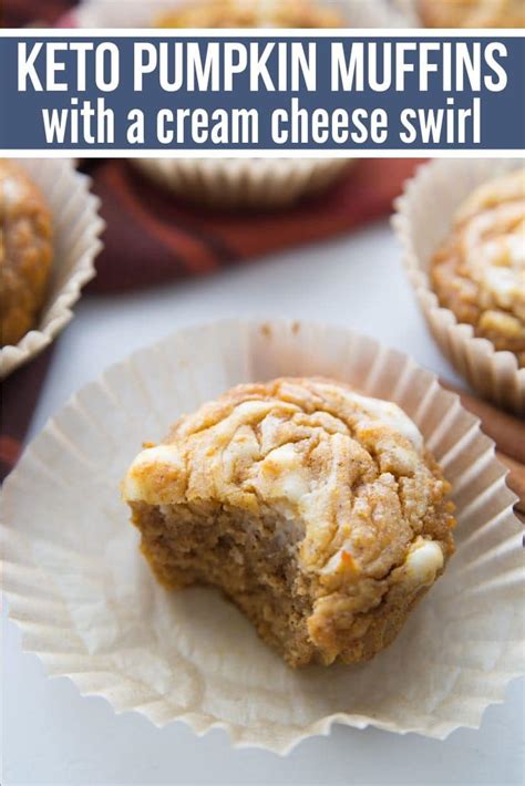 Keto Pumpkin Muffins With Cream Cheese Swirl Low Carb
