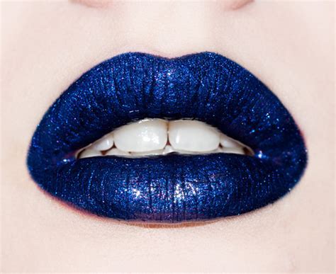 Blue Glitter Lips Make Up Image 359734 On