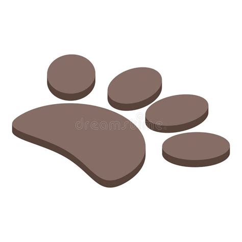 Corgi Dog Paw Icon Isometric Style Stock Vector Illustration Of