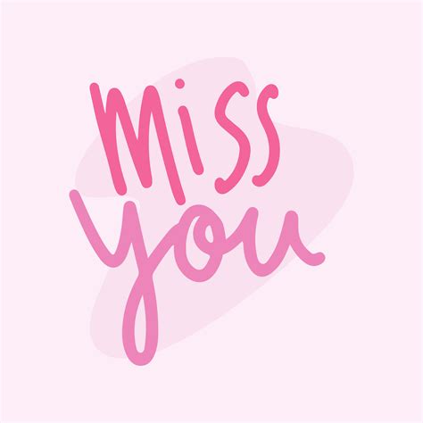 Miss You Typography Vector In Pink Download Free Vectors Clipart