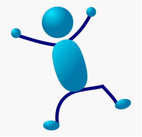Stickman Stick Figure Dancing Happy Jumping Blue Free Person