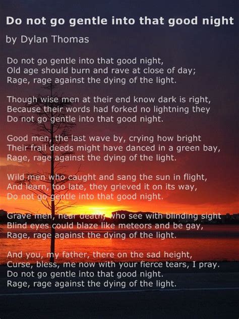 Do Not Go Gentle Into That Good Night ~ Dylan Thomas These Are A Few