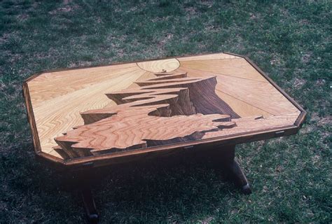 Intarsia Woodworking Road Coffee Table The Road To The Sun Improved