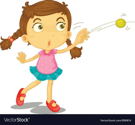 Throwing Ball Vector Image On Vectorstock Kids Vector Cartoon