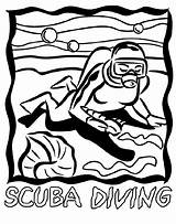 Diving Scuba Coloring Diver Printable Crayola Sports Sheets sketch template