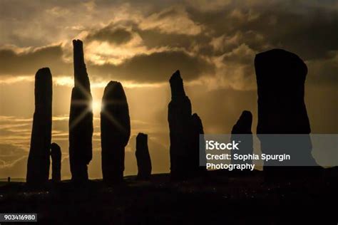 Callanish Taşlar Şafakta Isle Of Lewis İskoçya Stok Fotoğraflar And Ada
