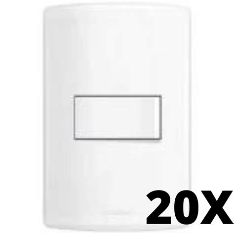 kit 20 und alumbra bianco pró 1 seção de interruptor simples com placa eletrofer serrana