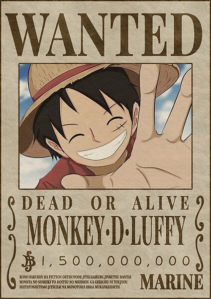 Luffy Wanted Poster With Hd Quality Luffy Bounty Luffy One Piece Comic