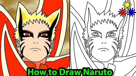 How To Draw Naruto Baryon Mode Easy Cute Drawings Step By Step