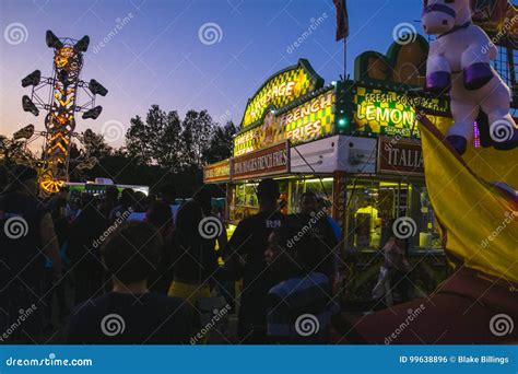 County Fair At Night Games On The Midway Editorial Photo Image Of