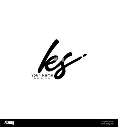 K S Ks Initial Letter Handwritten And Signature Vector Image Modern Style In Joining Template