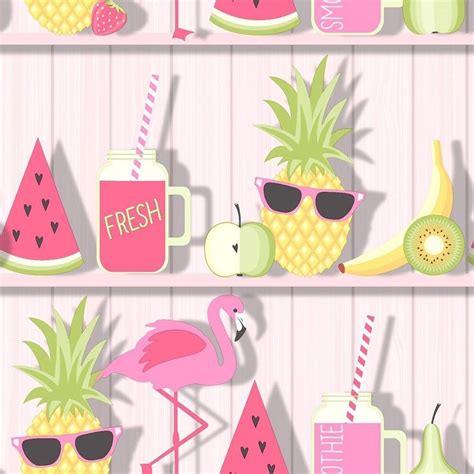 Tropical Shelves Kids Wallpaper Pink Wallpaper From I Love Wallpaper Uk