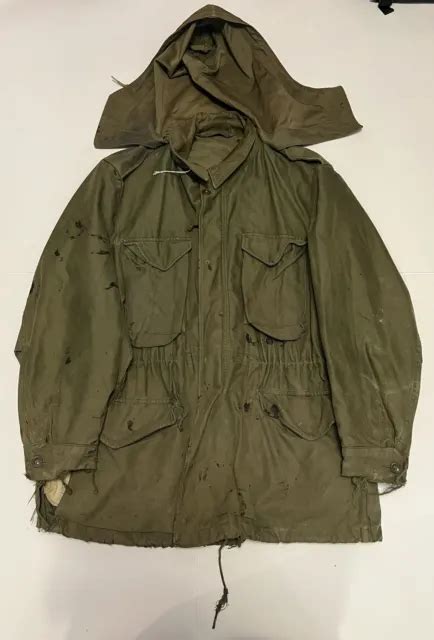 Vintage 1950s Og 107 M 51 Field Jacket Us Army Heavily Distressed