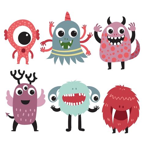 Premium Vector Monster Character Collection Design