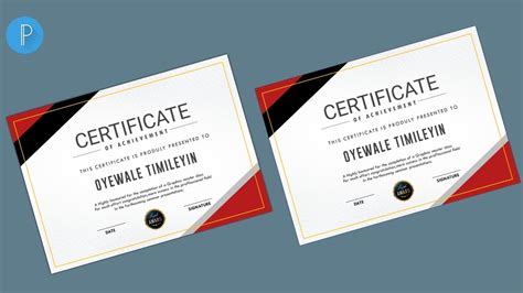 How To Create A Simple Certificate Design Pixellab Tutorials Timi