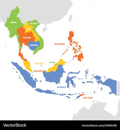 Southeast Asia Regional Powerpoint Map Countries Names Clip Art Maps