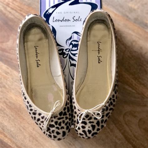 London Sole Shoes London Sole Leopard Print Pony Hair Ballet Flats