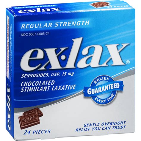 Exlax Regular Strength Chocolated Stimulant Laxative Pieces 24 Ct Shipt