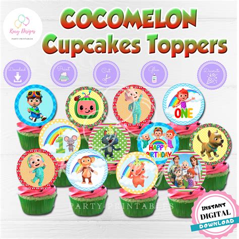 Editable Cocomelon Cupcake Topper Birthday Girl Cocomelon Etsy Zohal