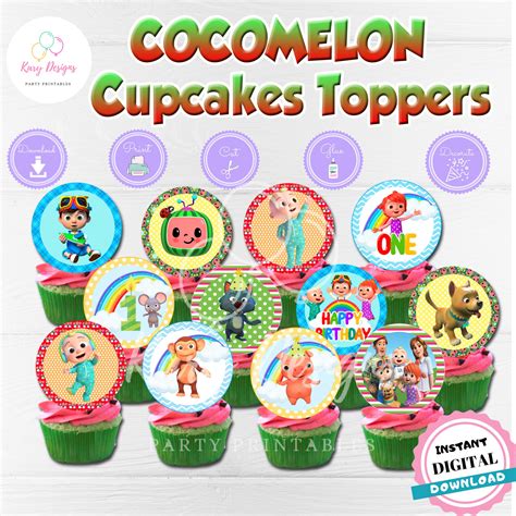 Find deals on products in baking supplies on amazon. COCOMELON ONE BIRTHDAY CUPCAKES TOPPERS - Kary Designs