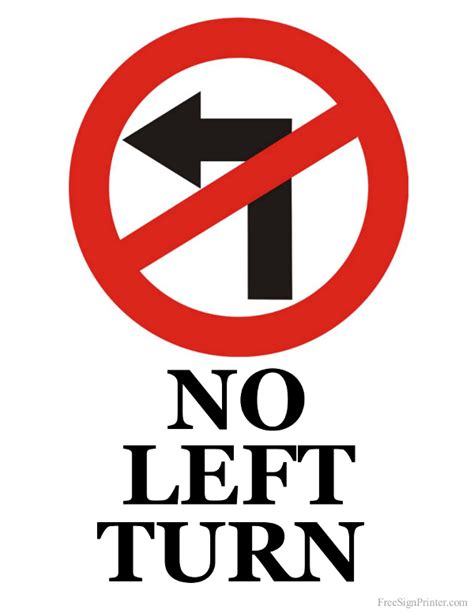 Left Turn Sign