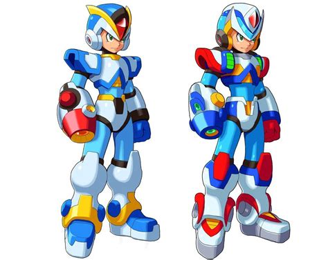 First And Second Armor Mega Man Art Mega Man Character Design