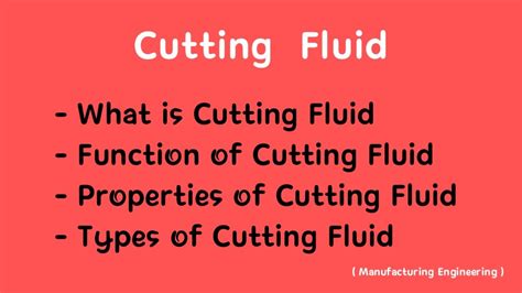 Cutting Fluid Types Of Cutting Fluid Youtube