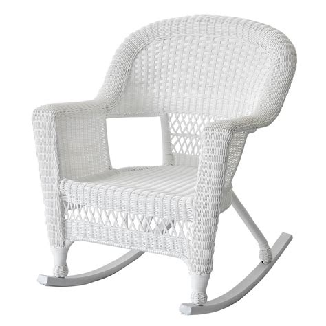 White Rocker Wicker Chair Jeco Wholesale W00206r B