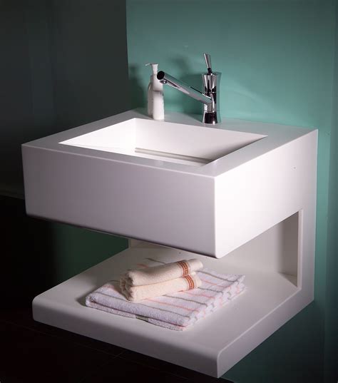 Durasein Solid Surface Bathroom Sink And Shelf Durasein