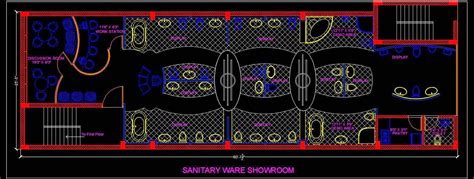 Sanitary Ware Showroom Shop Design Autocad Dwg Drawing Washroom Design