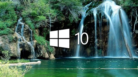 Windows 10 over the waterfall simple logo wallpaper - Computer ...