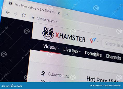 homepage of xhamster website on the display of pc url editorial image image of
