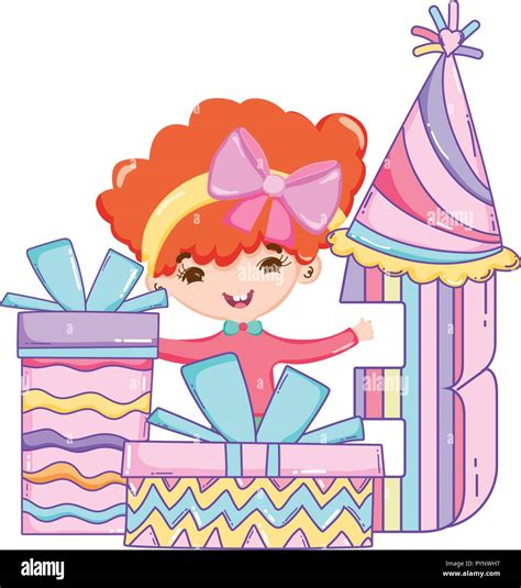 Happy Birthday Girl Cartoons Stock Vector Image And Art Alamy