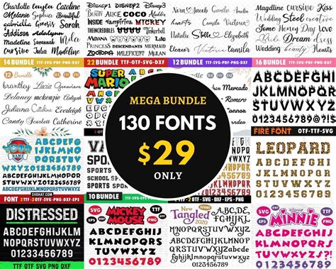 130 SVG Fonts Bundle for Cricut, Mega Font Bundle, Cricut SVG Fonts Bundle, Script Fonts Bundle ...