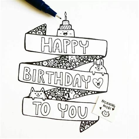 How To Draw Happy Birthday Card Images And Photos Finder