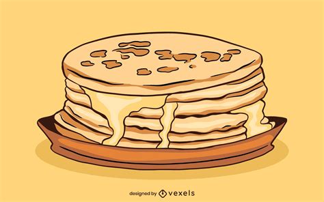 Pancake Stack Food Illustration Vector Download