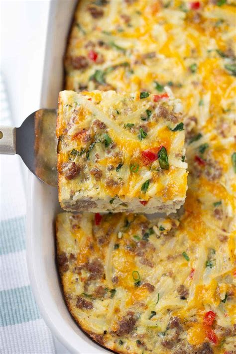 Grab your casserole dish, this breakfast sausage casserole made with pork sausage is a perfect keto breakfast recipe. Sausage Hashbrown Breakfast Casserole (Gluten-Free ...