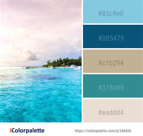 Color Palette Theme Related To Caribbean Coastal And Oceanic Landforms