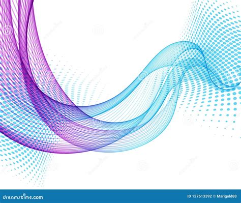 Abstract Vector Background With Blue And Pink Smooth Color Wave Stock