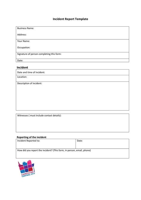 Simple Incident Report Template